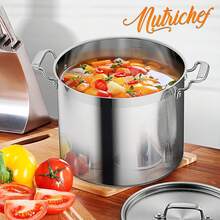 Marmite en acier inoxydable NutriChef 13,2L avec couvercle, poignéergonomiques, pot durable pour cuisinière à induction, idéal pour les cuisines professionnelles et domestiques. - 15,1 litres - Voir 7