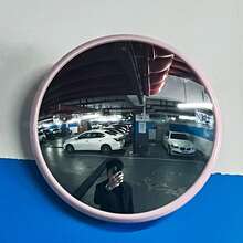 1个时尚亚克力凸面镜,360°广角高清盲点安全镜 - 防水防尘,适用于室内/室外,高分辨率凹面设计,适用于家庭、商店、停车场、仓库和办公室 - 方形安装便携式塑料凸面防盗镜,交通学校社区装饰艺术圆形壁镜 - 彩色 - 查看 5