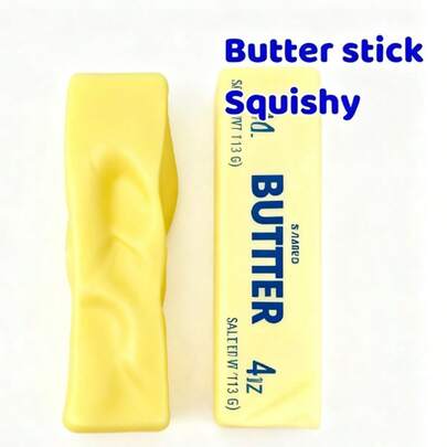 Stress Relief Butter Squishy Toy – Soft Yellow Cream Stick For Sensory Fun, Birthday Gifts, Party Goody Bags, And Mother's Day Surprises