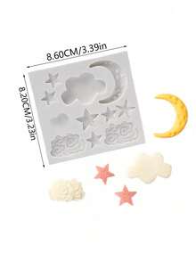 3D 热气球、云朵、彩虹装饰硅胶模具，适用于 DIY 装饰配件制作 - 白色 - 查看 12