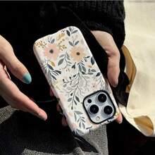 花卉图案，时尚艺术双层保护手机壳，兼容 17、17 Pro Max、17 Pro、17 Air、16、16 E、16 Pro Max、15、15 Plus、15 Pro Max、15 Pro、14、14 Pro、14 Pro Max、14 Plus、13、13 Pro Max、13 Pro、11、12、12 Pro、12 Pro Max、XS、8 Plus、7 及其他型号 - 彩色 - 查看 6