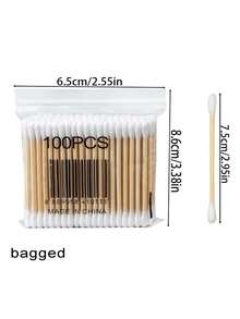 100支双头清洁棉签/棉球，女士礼物，圣诞礼物，女士礼品创意，房间装饰 - 白色 - 查看 7