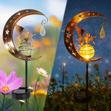 One Solar-Powered Garden Light, Outdoor Solar Light, Solar Bamboo Lantern, Waterproof Outdoor Solar Light. It Can Be Hung In Gardens, Courtyards, Terraces, Porches, On Trees, Lawns, Paths, Etc. It Has A Retro And Exquisite Design, Is Made Of Metal, And Is A European-Style Wrought Iron Decorative Pendant. Baroque Style, It Can Be Used As A Decorative Hanging, Wall Decoration, Room Decoration, Home Decoration, Or Autumn Decoration.