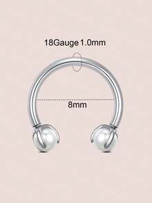 CIZME 1/3 piezas Anillos de septum con rosca interna, aro de nariz en forma de herradura de acero inoxidable 18G, anillo de septum de nariz con bola redonda, remache con perla en la parte superior, aro de nariz en forma de herradura de 8 mm en plata y oro, pendientes, anillos de ceja y labio, joyería hipoalergénica para perforación para mujeres y hombres