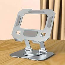 This Year's New 360-Degree Rotating Alloy Flat Stand, Featuring Shock-Absorbing Bearings For Support, Quick Folding Design And A Stable Ergonomic Phone/Tablet Stand - Modern, Elegant And Durable Structure, Suitable For Watching TV Programs And Entertainment (Silver) - bạc - Xem 1
