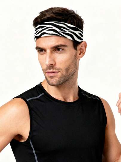 1pc Striped Headband Sweatband Sports Headband For Men And Women Moisture Wicking Headband For Tennis, Basketball, Running, Gym - Sweatband, Gym Accessories Men, Men Accessories, Bandana Men, Men Hair Accessories, Basketball Accessories, Soccer Accessories