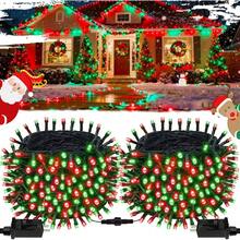 Connectable Red And White Christmas String Lights, 2Pack Total 164FT 400LED Christmas Lights For Outdoor/Indoor, Plug In Tree Lights With 8 Modes, String Lights For Christmas Decorations Holiday - Red & Green - View 1