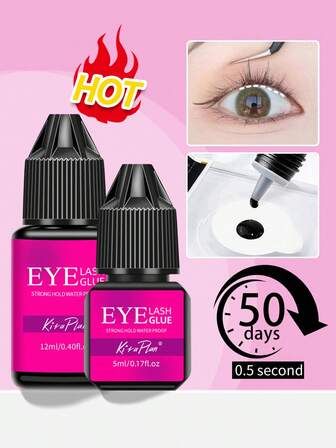 1pc 2pcs 3pcs 4pcs 5pcs Eyelash Glue 5ml/12ml Black Eyelash Extension Glue Professional Strong Hold Drys In 0.5-1s With 6-7 Weeks Eyelash Adhesive Retention Long-Lasting Lash Glue Fast Drying Waterproof Lash Extension Glue By Existing Beauty Lashes For Beginners Use Home Cluster Lash DIY