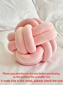 1pc Elastic Knotted Ball Throw Pillow, Home Decor Cushion, Sofa/Bedroom Accents