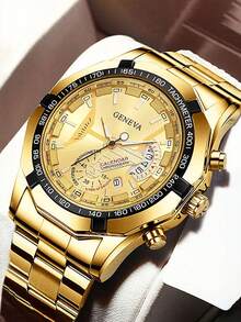 2件套 时尚商务男童手表 | 石英机芯 | 日历显示 | 周年纪念日、父亲节、生日、节日礼物（男童适用） - 彩色 - 查看 5