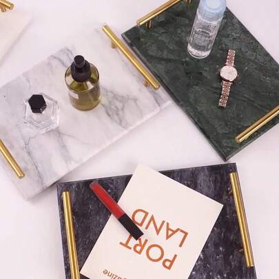 北欧风奢华大理石托盘，甜点盘，首饰收纳托盘，浴室整理架，家居装饰