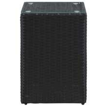 vidaXL Beistelltische 3 Stk. Mit Glasplatte Schwarz Poly Rattan - Black - View 4