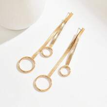 1 Paar neue elegante, minimalistische geometrische runde Quasten-Ohrringe