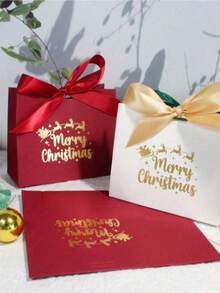 10 piezas Cajas de regalo de Navidad con cinta - Diseño festivo rojo 'Feliz Navidad' para dulces, chocolates y regalos pequeños - Ideal para decoración navideña, recuerdos de fiesta y relleno de calcetines, y decoraciones navideñas Feliz Navidad, Navidad - Multicolor - Ver 7