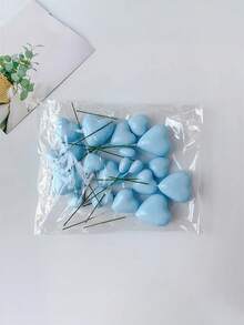 1套/20个3D心形纸杯蛋糕装饰，蛋糕装饰插片，泡沫纸杯蛋糕顶饰，生日婚礼蛋糕顶饰，适用于情人节、结婚纪念日派对礼物装饰 - 彩色 - 查看 12