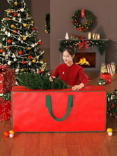 1 Christmas Tree Storage Bag, Red Christmas Tree Organizer Bag, Waterproof And Insect-Proof Christmas Tree Storage Bag, Christmas Dust-Proof Storage Bag, Festive Decoration Storage Bag, Widened Comfortable Handle, Suitable For Christmas Tree Storage, Festive Decoration Storage, Warehouse Storage, Home Storage, Decorative Storage Bag, Moving And Housewarming Storage.