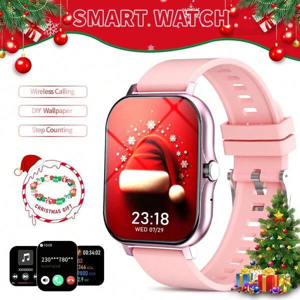 NcmRyu Smart Watch, Multifunctional Sports Smart Watch, Wireless Calling/Wireless Music, Message Notification, Customizable Dial, Multiple Sports Modes, Compatible With Android&IOS