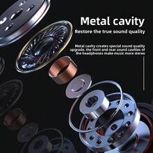 Type-C Wired Music Earphones & Headphones With Heavy Bass For Gaming On Mobile For Sports - 黑色 - 查看 5