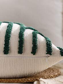 Bộ 1/2 vỏ gối họa tiết hình bán nguyệt, vỏ gối vuông thêu nhung vải canvas, dùng hàng ngày trong phòng ngủ, phòng khách, ghế sofa, sân, trang trí sân vườn, không lõi 30*50cm 45*45cm - màu xanh lá - Xem 4