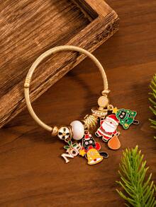 时尚简约欧美假日圣诞系列卡通可爱圣诞老人、圣诞树、圣诞猫手链