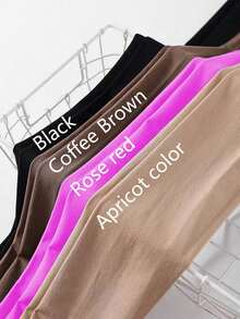 1双糖果色女士加大码连裤袜，超柔软纯色半透明连裤袜，高腰涤纶长筒袜，适合日常穿着。（注：图片中轻微的色差是由于拍摄光线造成的。） - 彩色 - 查看 6