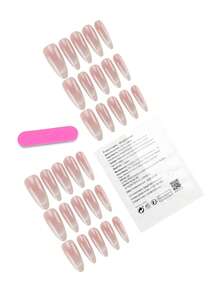 Bộ 30 móng giả acrylic màu hạnh nhân/ombre, bao gồm 1 lọ gel dẻo và 1 dũa móng, phù hợp cho nữ giới sử dụng hàng ngày khi đi làm, học tập, gặp gỡ, dự tiệc, lễ hội, và mọi mùa. - Nhiều màu - Xem 2