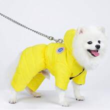 1 PC Simple Solid Color Winter Pet Coat,Thick Warm Jacket For Small & Medium Dogs,Windproof And Full Coverage, Cold-Resistant Outdoor Clothing For Puppies - Yellow - View 16