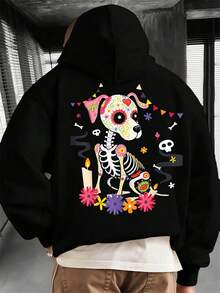 Sudadera con capucha de otoño e invierno para hombre, de manga larga, a la moda, informal, versátil, básica, informal - Negro - Ver 1