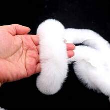1pc 3cm/5cm White Faux Fur Ribbon, 2m Lace Ribbon, DIY Christmas Tree Decor, Clothing Sewing, Crown Decoration - Multicolor - View 6