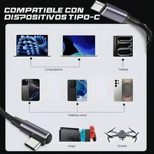 C, 2 Paquete C a C, 100W Tipo C a - C, Tipo C Carga Rpida, para Carga Estable y Rpida, Compatible con Porttiles, Tabletas, Telfonos Mviles 1 metro - 1 metro - Ver 1