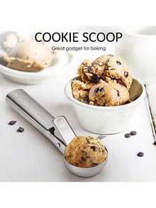 1pc Stainless Steel Cream Dipper, Dual-Purpose Ice Cream Ball Scoop, Ice Cream Fruit Spoon, Ball Scoop - Multicolor - View 4