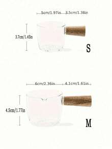 1 件复古风格鹅颈玻璃咖啡杯，带木柄，浓缩咖啡