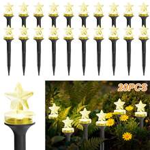 20/10 LED Solar Garden Lights, Solar Outdoor String Lights, Button Control, 8 Flashing Modes, Suitable For Various Holiday Decorations, Courtyards, Lawns, Gardens, Villas, Valentine's Day Decor Lighting - Black - View 16