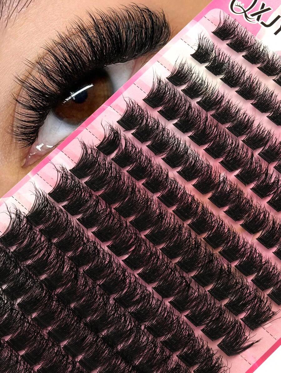 156 Pcs 13Row Cluster Eyelashes, Mixed Lengths, D-Shaped Curl, Glamorous Eye Makeup, 3D Russian Cat-Eye Style Extension, Lightweight And Fluffy False Eyelashes, Soft And Comfortable, Suitable For Beginners, Reusable, Saves DIY Time, Festive Gift Eyelash Clusters, Eyelash Clusters, Individual Eyelashes, Eyelashes, False Eyelashes - D - 查看 1