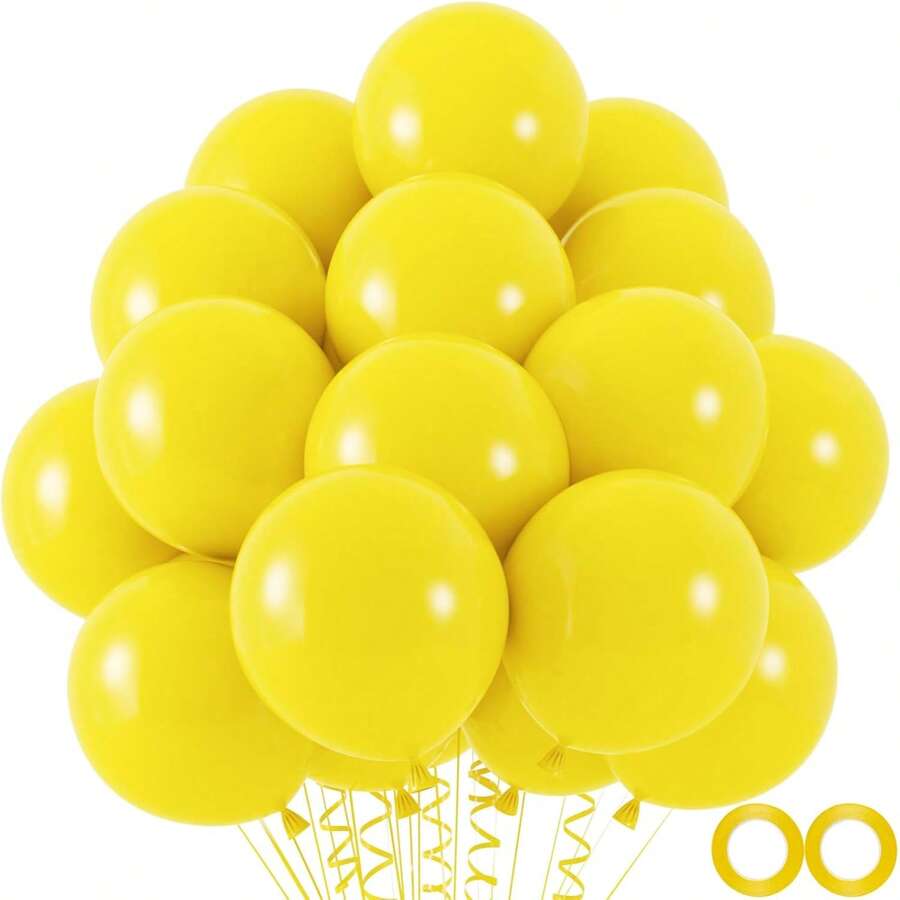 Żółte balony imprezowe, 5/10/12 cali, żółte balony lateksowe, wypełnione helem, na ujawnienie płci dziecka, urodziny, ukończenie szkoły, wesele, wieczór panieński, wiosenną dekorację z motywem pszczółki (ze wstążką)