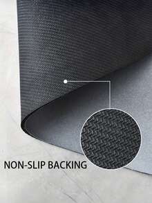 1pc Dark-Colored Minimalist Pattern Silica Gel Technology Flocked Kitchen Mat. Highly Absorbent, Stain-Resistant, Anti-Slip And Durable, Easy To Maintain. Can Be Used As Kitchen Mat, Bathroom Mat, Laundry Mat, Hallway Mat, Or Room Decor.