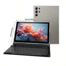 W&O 10-Inch Tablet PC, Android 15 Operating System, 2-In-1 Tablet With Keyboard, Mouse, Protective Case, Stylus, 256GB ROM + 8GB RAM, Supports 1TB Memory Card Expansion, 5+16MP Camera, Octa-Core Processor, 7500Mah Battery, 1280*800 IPS HD Display, Tab, Wi-Fi 6, Tablet, Tablet, Pad(Orange) - 橘色 - 查看 2