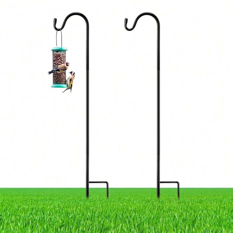 2 Pcs 45 Inch Shepherds Hook For Outdoor Adjustable Bird Feeder Pole Metal Steel Shepard Hooks For Hummingbird Stand Feeder Pole For Garden Plant, Lantern, Hanging Wedding Decor{Inchsize_nameinch:Inch45Inchinch} - 45 inch - Xem 1