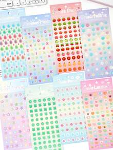 1张带环氧树脂涂层的贴纸，月光童话跨境剪贴簿贴纸，儿童贴纸，DIY剪贴簿用品 - 彩色 - 查看 11