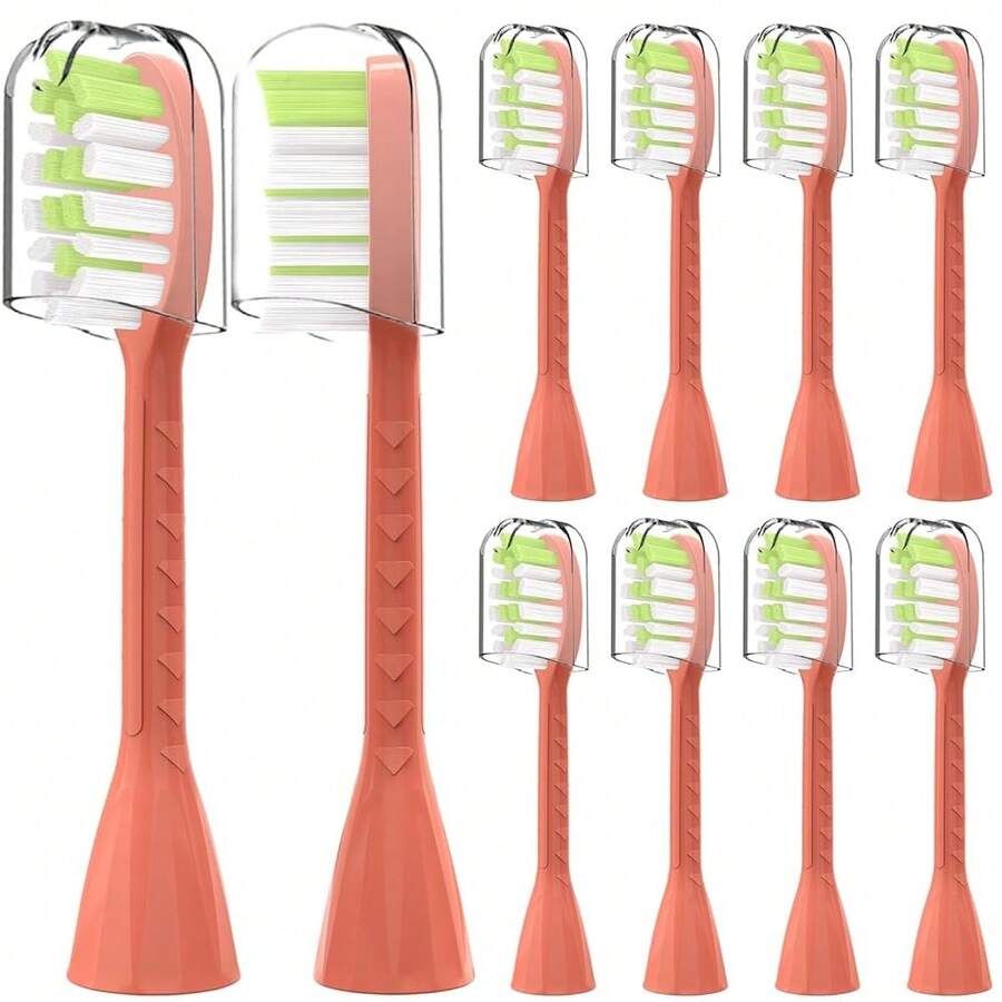 Compatible One Series Sonicare Electric Toothbrush Replacement Brush Heads, 10 Pack (Miami Coral, Medium){Inchcolor_nameinch:InchMiamiCoralinch,Inchsize_nameinch:Inch1Count(Packof10)Inch} - 邁阿密珊瑚 - 查看 1