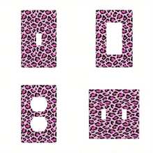 1PC Decorative Light Switch Cover1 Pink Leopard Pattern Wall Switch Cover Plate - Socket Wall Panel, Not Breakable, Easy To Clean, No Battery, Suitable For Kitchen, Bedroom, Living Room Beautiful Home Decoration Standard Single/ Double Open Wall Halloween Decorations/Thanksgiving Decorations/Christmas Decorations/New Year Decorations - Rocker/Decora 11cm*7.5cm - View 4