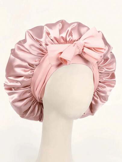 1 pieza Gorro de dormir de satén de seda de lujo con cordón ajustable - Gorro de dormir ligero para el cuidado del cabello, comodidad toda la noche, perfecto para cabello largo, rizado o trenzado - Accesorio de baño premium, elegante y cómodo, producto de cuidado del cabello unisex para la noche