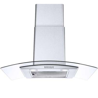 Range Hood 30 Inch, Tieasy Wall Mount Kitchen Hood With Ducted/Ductless Convertible Duct, Stainless Steel Chimney And Aluminum Filters, LED Lights, 3 Speed Fan, Push Button