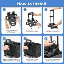 Rolling Cleaning Caddy Bag With Detachable Trolley Profional Portable Large Cleaning Bag With Wheels Wearable Cleaning Ply Bag On Wheels For Housekeepers Black - Black - View 6