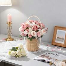 1/80 chiếc hoa mẫu đơn nhân tạo lãng mạn dùng làm đồ trang trí trung tâm bằng nhựa hoa cẩm tú cầu hoa hồng lụa hoa cúc cây giả lá cho phòng cưới tại nhà khách sạn tiệc sự kiện quà tặng năm mới cắm hoa cầm tay cho ngày lễ tình nhân đám cưới/nhà/phòng ngủ/phòng khách/trang trí bàn/bó hoa cô dâu/vườn ngoài trời - Hồng - Xem 1