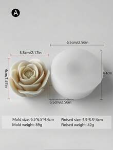 情人节创意立体玫瑰造型模具，用于制作手工蜡烛香薰花花束、石膏香薰饰品、拍照背景道具等，可爱又好玩，有助于清新空气，提升居家氛围及拍照环境道具 - 白色 - 查看 12