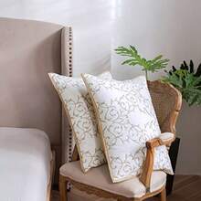 Reversible Soft Quilts 3Piece Beige Embroidery Pattern Elegant Set With Embroidered Decorative Shams Soft BedspreadandCoverlet Set Queen Size Beige - 1PatternBeige - View 5