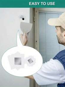 1 Stück Gipskarton Reparatur Aluminiumlegierung Patch, verzinktes Blech mit Glasfasernetz, zum Reparieren von Gipskarton Löchern, selbstklebender Gipskarton Reparatur-Set, einfach anzubringende Aluminium Metall Reparatur Patch für schnelle Gipskarton Loch Reparatur - Verschiedenfarbig - Übersicht 4