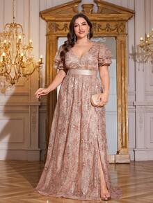 XUIBOL Váy cưới cho mẹ cô dâu tay ngắn sang trọng, trang trọng (Đính kèm nhiều họa tiết) - Rượu sâm banh - Xem 4