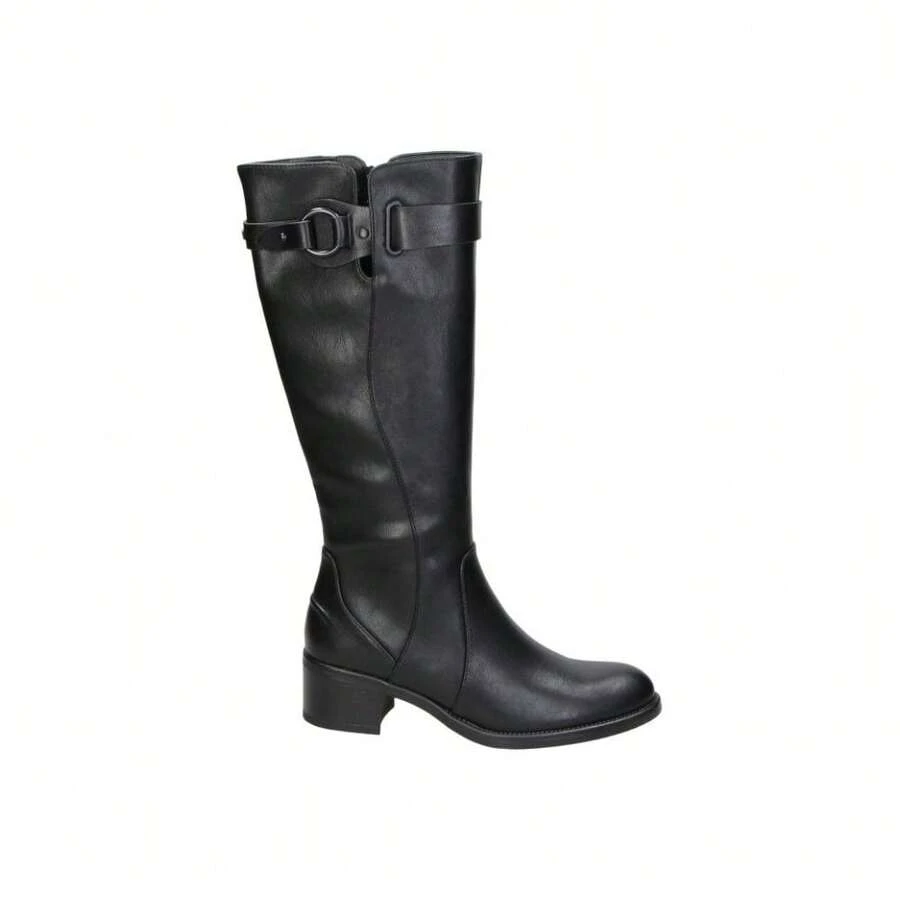 CHK10 | CHK10 Baiden 11 Stivali con tacco alto da donna – Stivali alti neri – Stivali casual con cerniera laterale – Comodo tacco medio – Alti fino al ginocchio – Versatili ed eleganti – Alla moda - nero - Visualizzare 1